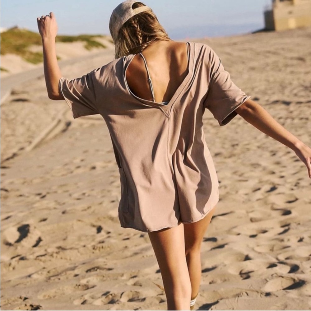 FP Hot Shot Tan Romper Tee, Small